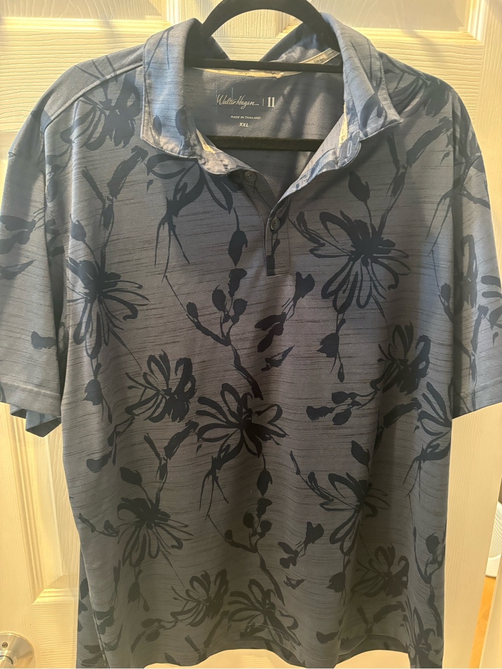 White Stag Blue Navy Floral-Print Polo